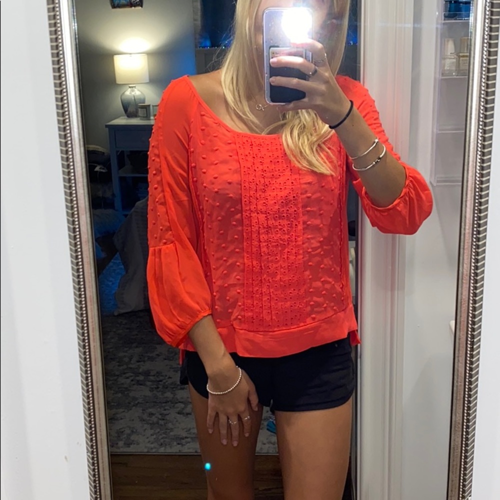 Vibrant Salmon Blouse